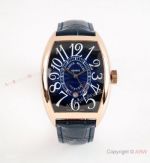 Replica Franck Muller Geneve Curvex Men Watches Rose Gold Blue Dial